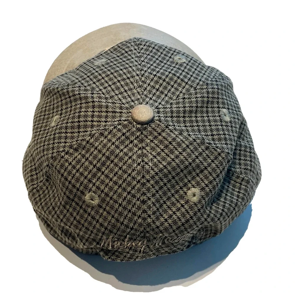 Vintage MICKEY MOUSE Plaid Snapback Hat ~ Disney Goofy's Hat Co Brown Suede Brim